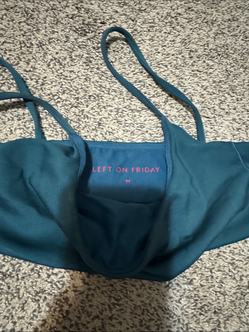 Left On Friday Teal Shelf Swim Bra - Picture 3 of 3